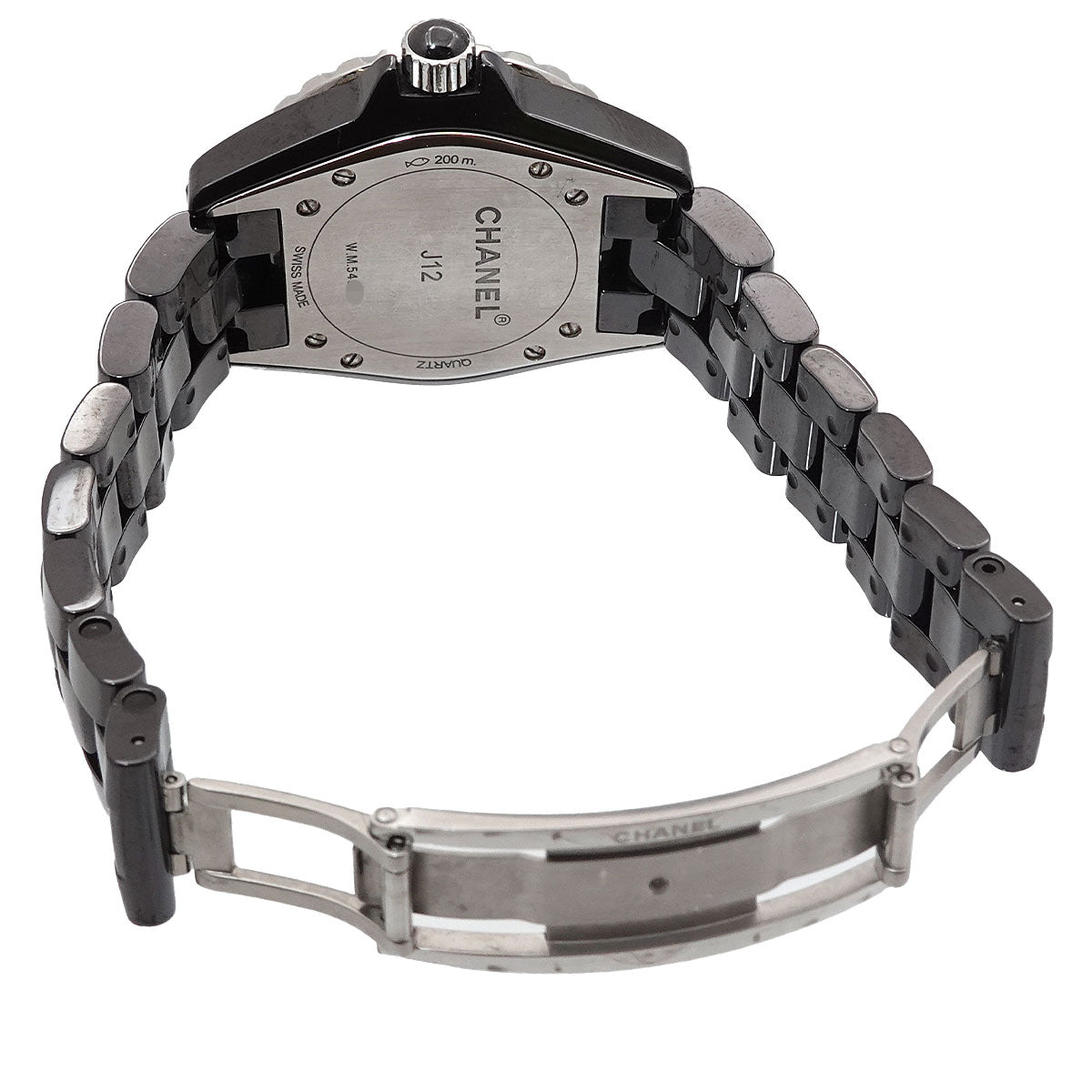 J12 33mm H2122 Quartz Diamond Date Black Dial Ladies Watch