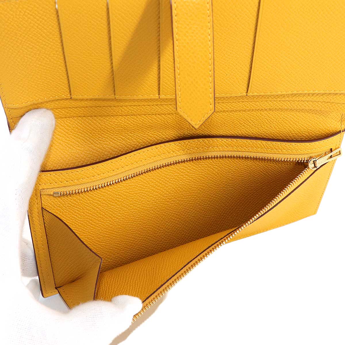 Bearn Souffle Long Wallet Epsom Jaune ambre Purse