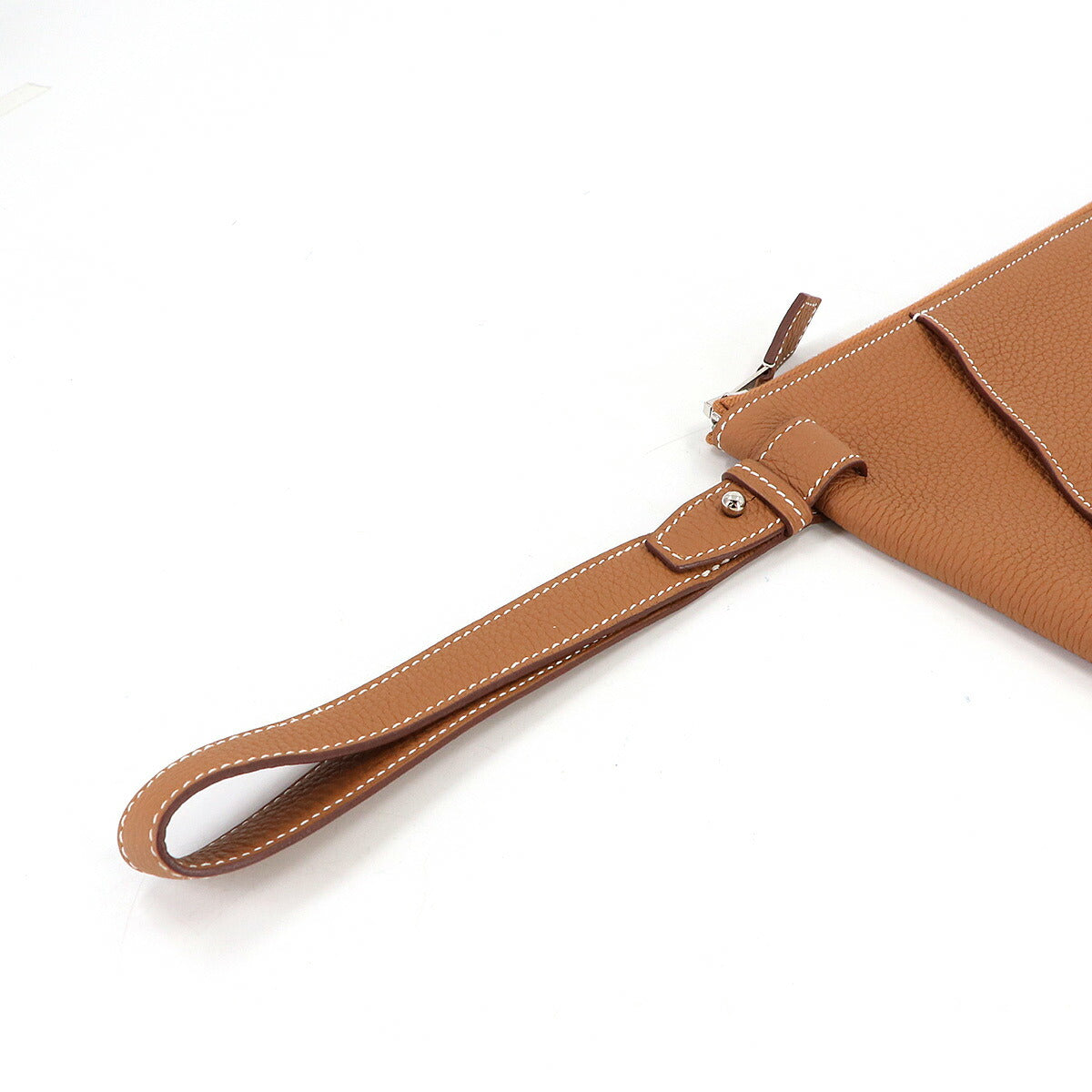 Caba Vertige Clutch Bag Togo Gold Brown Purse