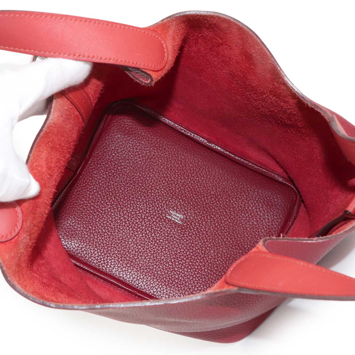 Picotin Lock Touch MM Hand Bag Taurillon Clemence Swift Rouge H