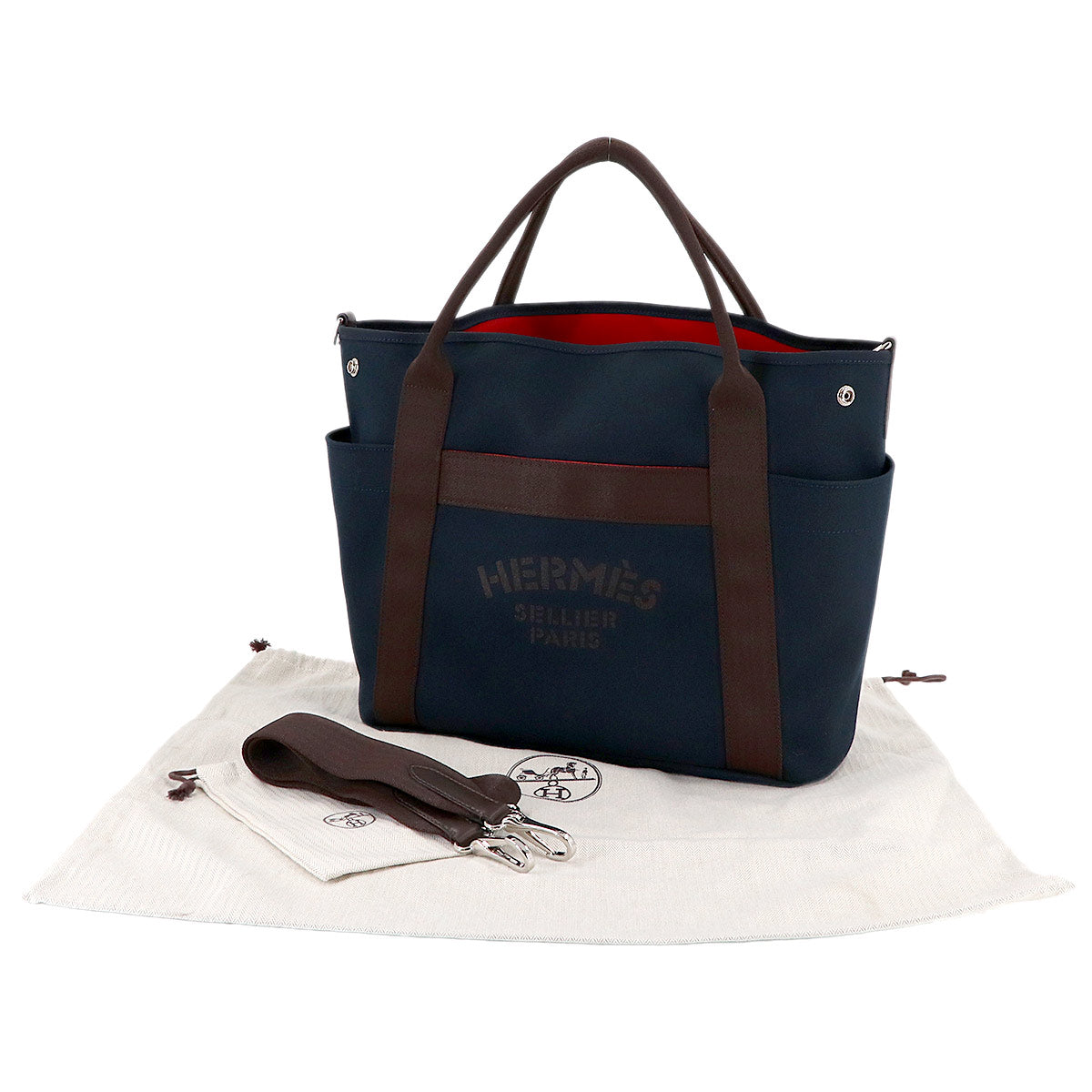 Sac De Pansage Groom 2way Tote Shoulder Bag Canvas Navy