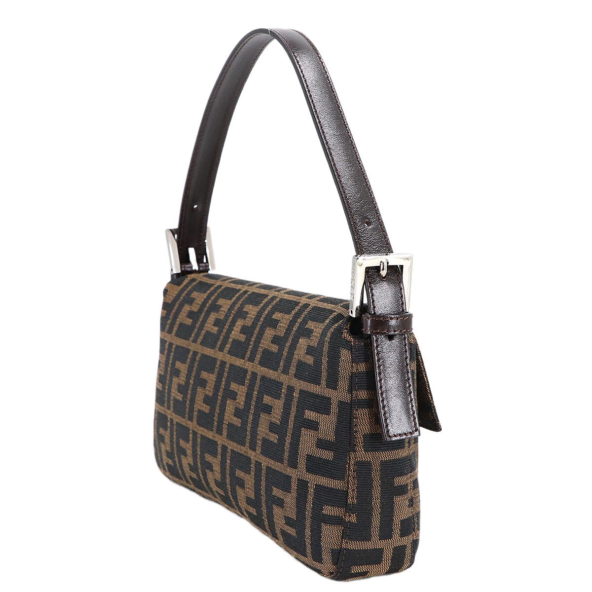 Zucca Mamma Baguette Shoulder Bag Canvas Leather Brown 26424