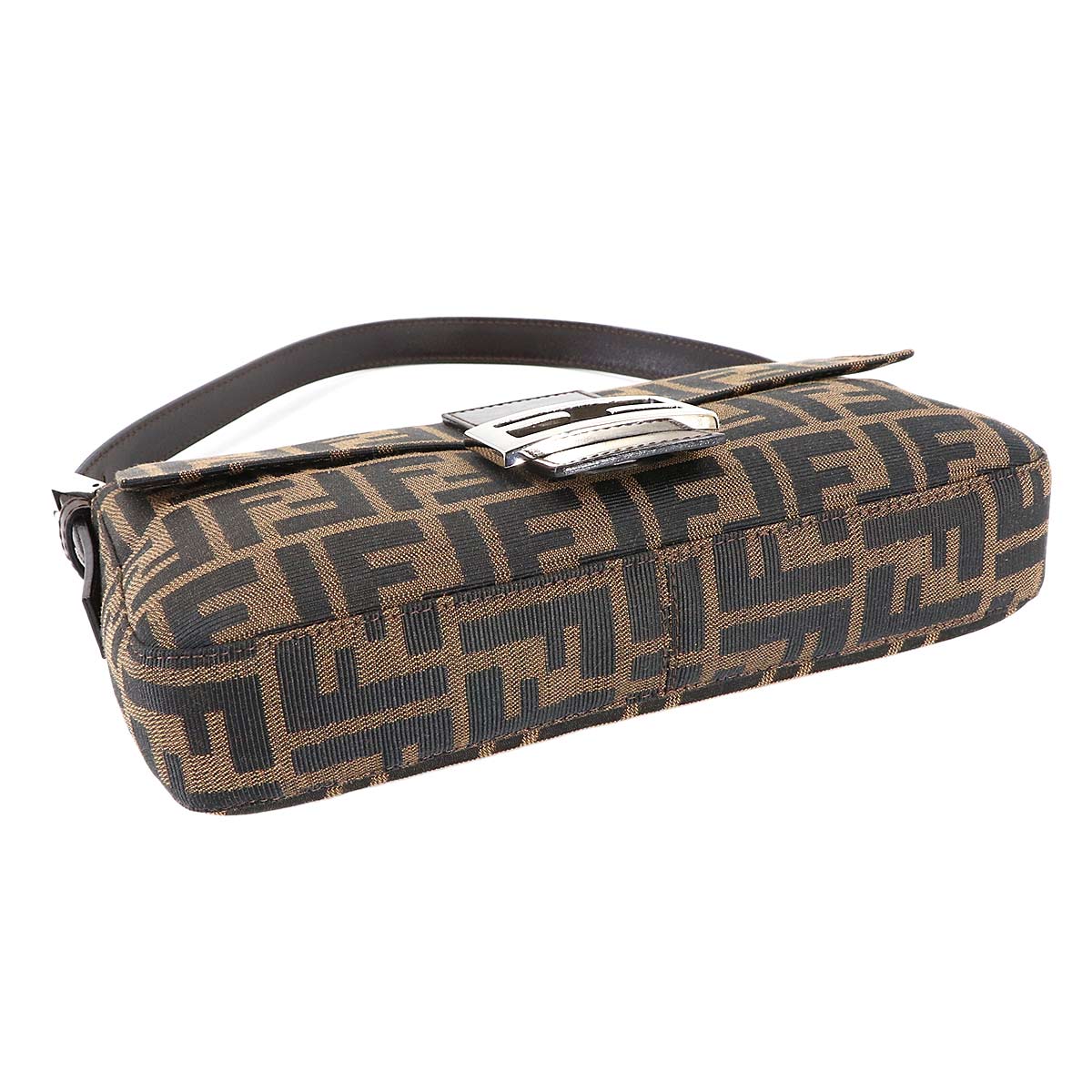 Zucca Mamma Baguette Shoulder Bag Canvas Leather Brown 26424