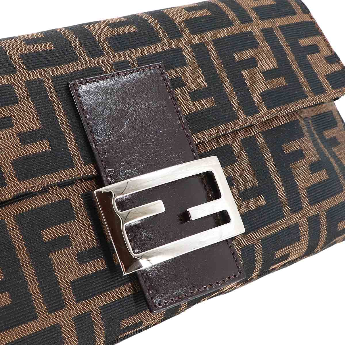 Zucca Mamma Baguette Shoulder Bag Canvas Leather Brown 26424