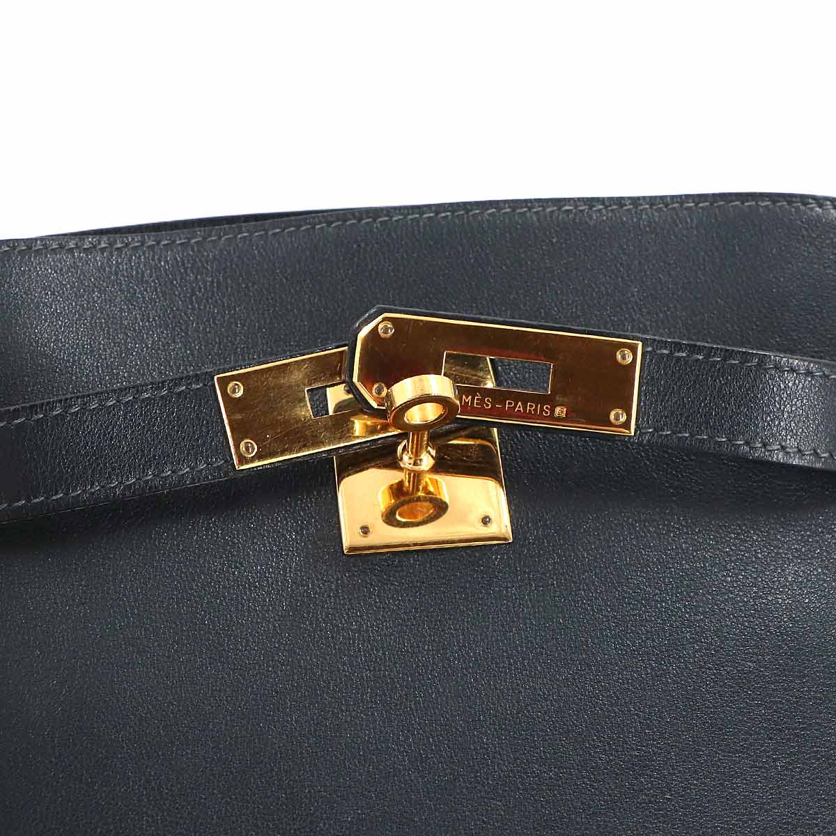 Kelly Sport MM Shoulder Bag Veau Gulliver Navy