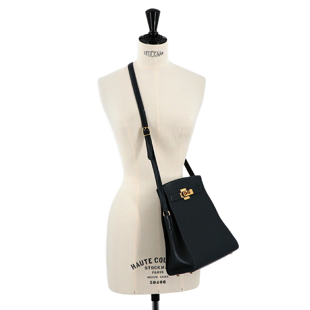 Kelly Sport MM Shoulder Bag Veau Gulliver Navy