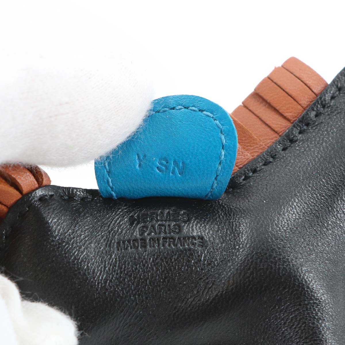 Rodeo PM Bag Charm Agneau Milo Black Gold Blue Zanzibar