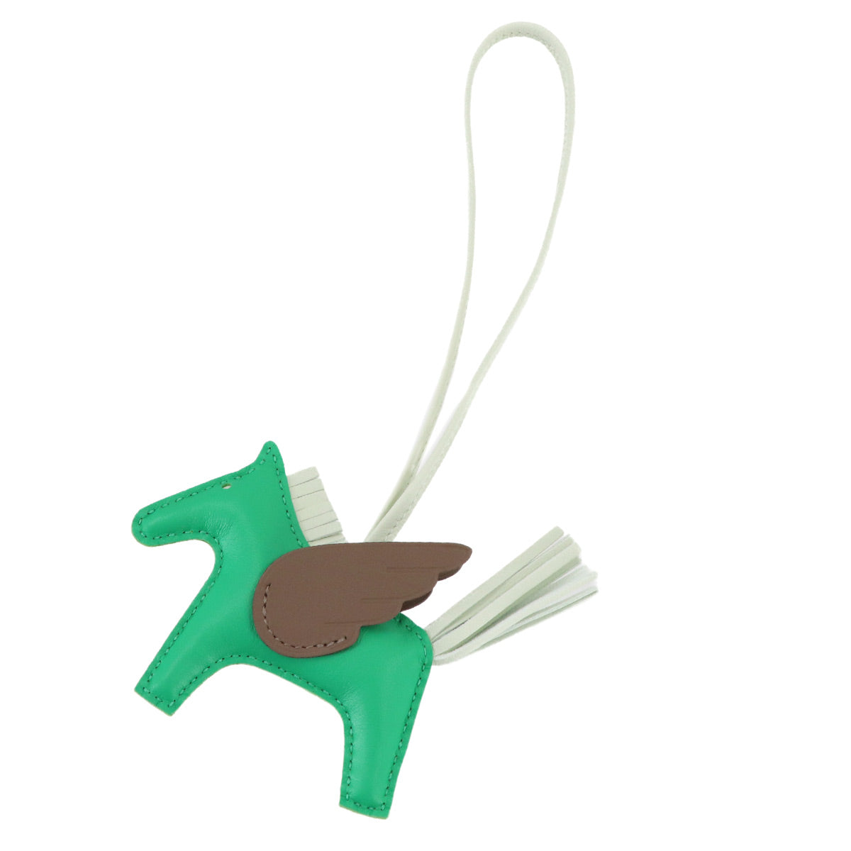 Rodeo Pegasus PM Bag Charm Agneau Milo Menthe Vert Fizz Etoupe
