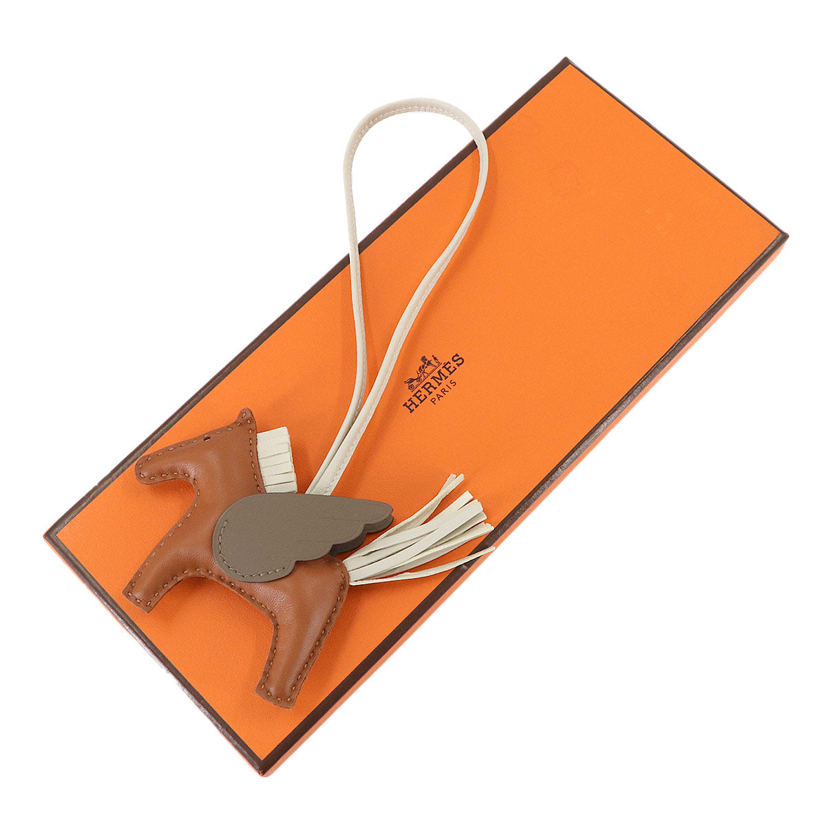 Rodeo Pegasus PM Bag Charm Agneau Milo Gold Etoupe Craie