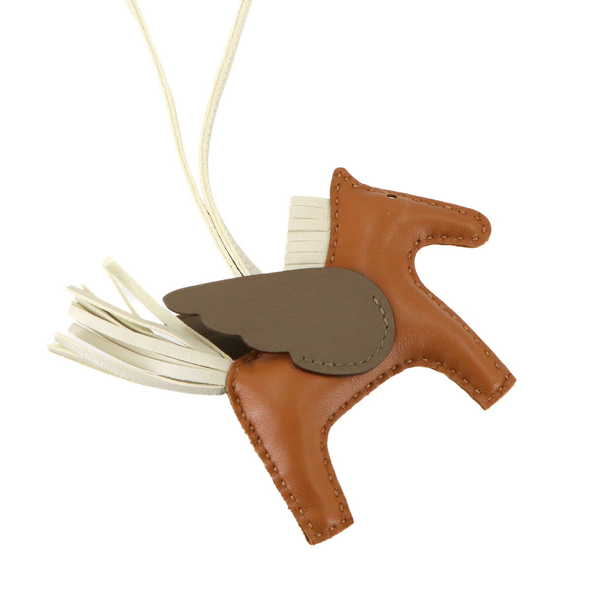 Rodeo Pegasus PM Bag Charm Agneau Milo Gold Etoupe Craie
