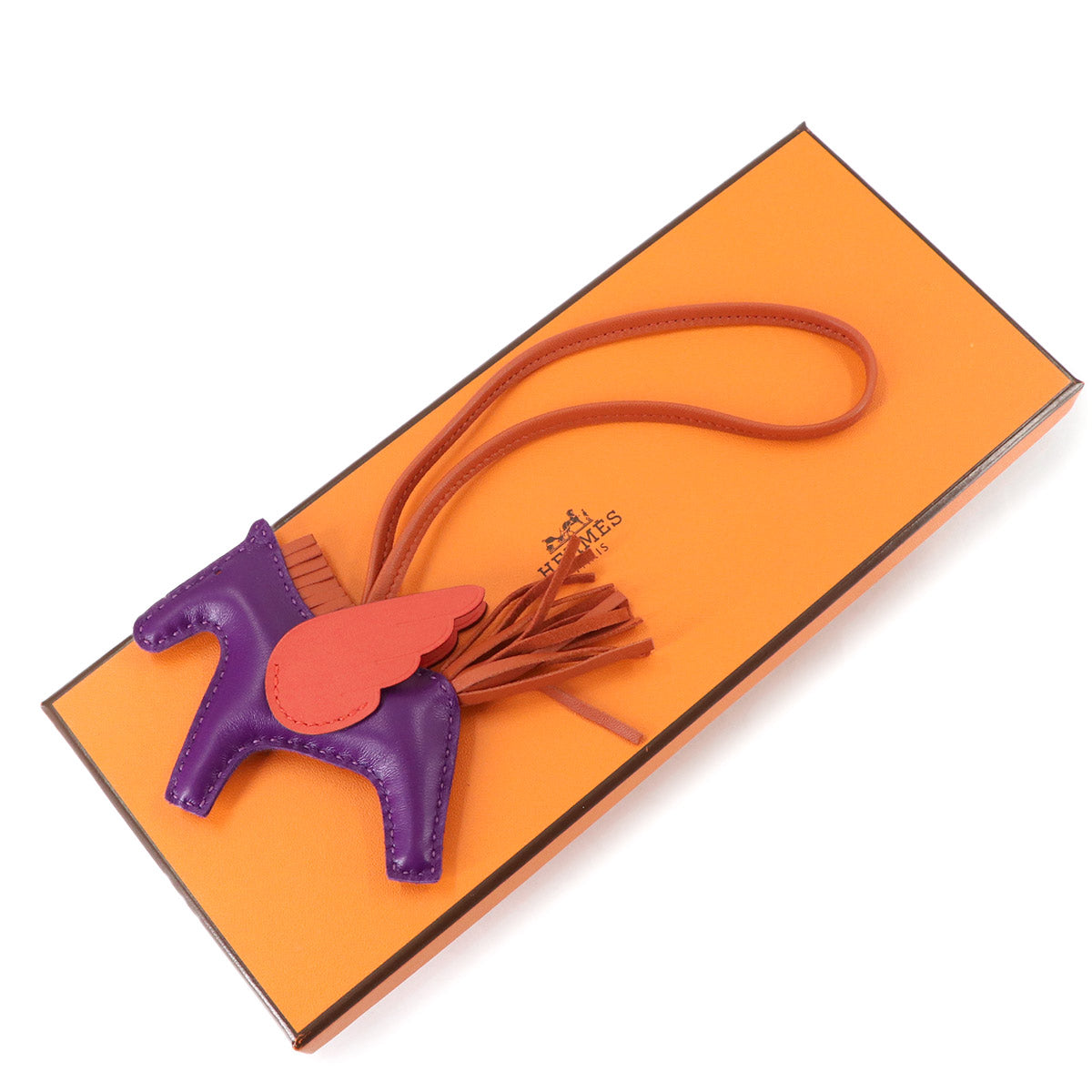 Rodeo Pegasu MM Bag Charm Agneau Milo Swift Violet Cornaline