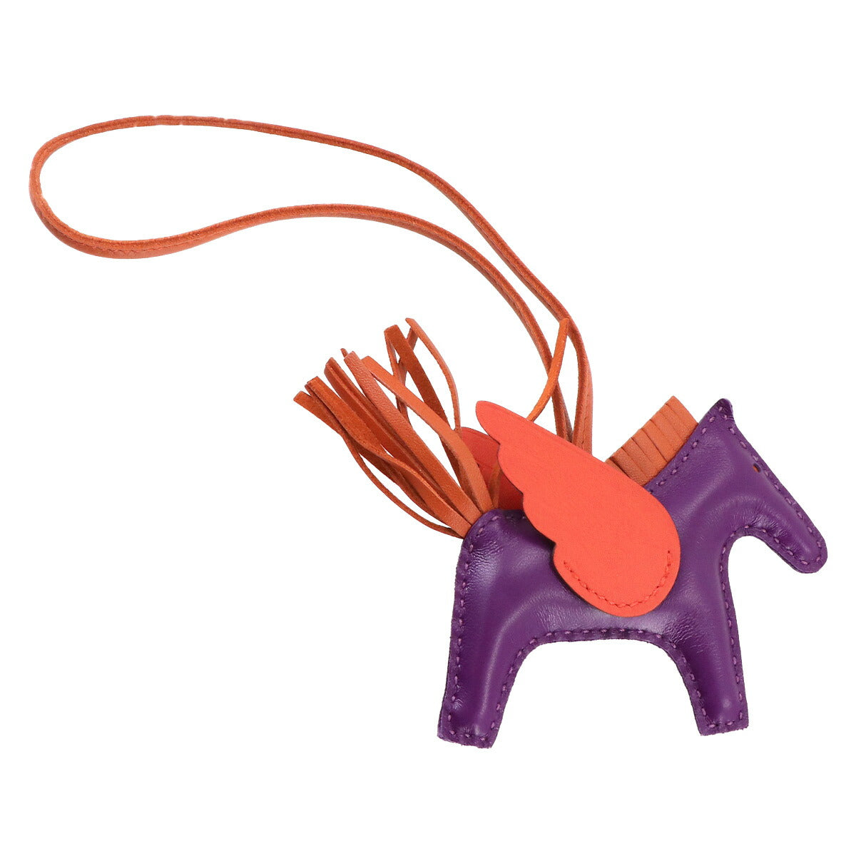 Rodeo Pegasu MM Bag Charm Agneau Milo Swift Violet Cornaline