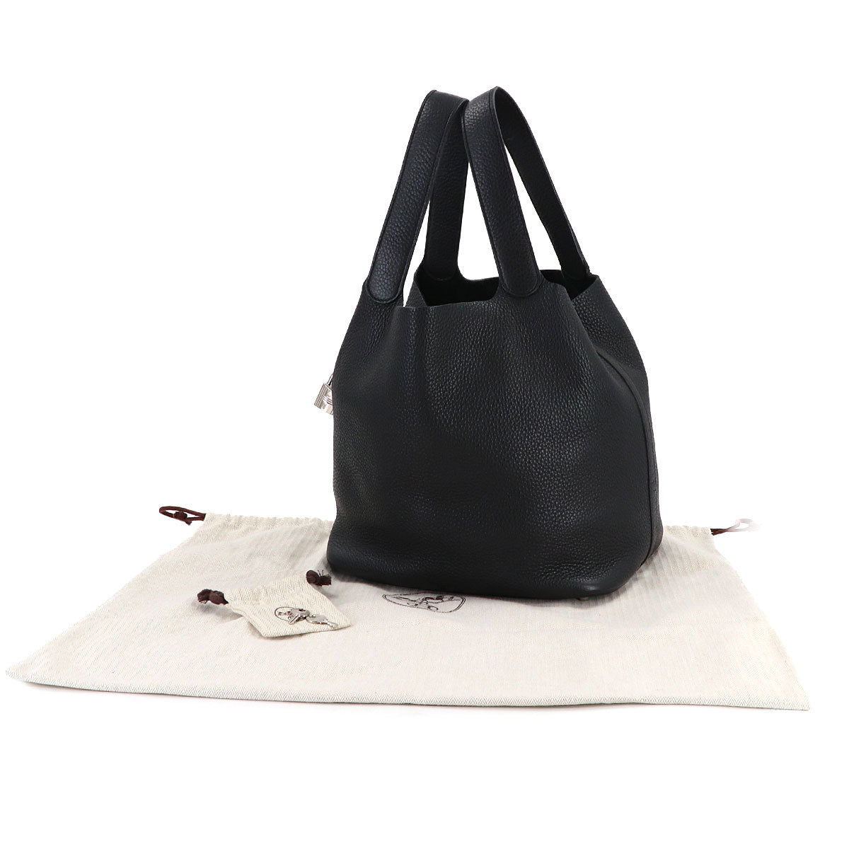 Picotin Lock GM Hand Bag Taurillon Clemence Black Purse