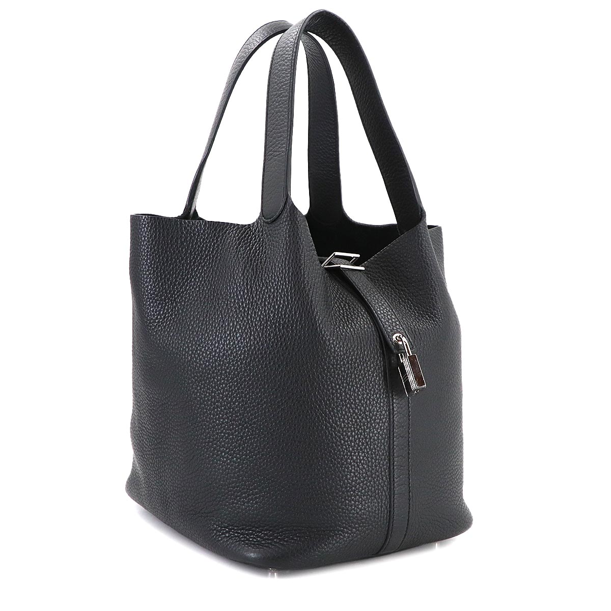 Picotin Lock GM Hand Bag Taurillon Clemence Black Purse