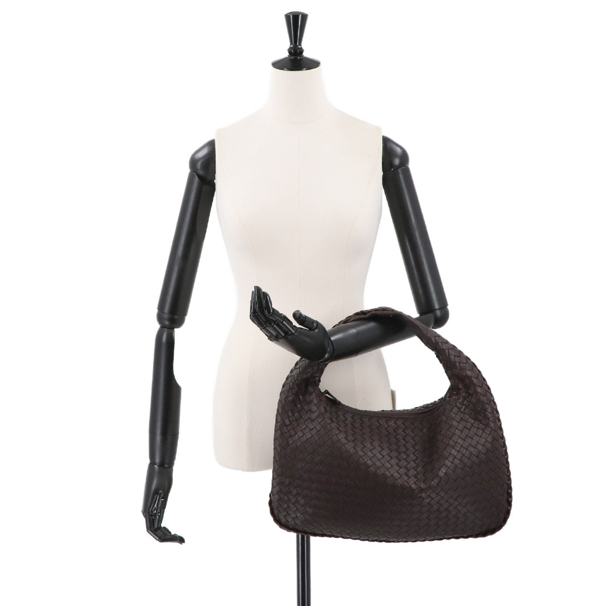 Intrecciato Hobo Shoulder Bag Leather Brown 115653