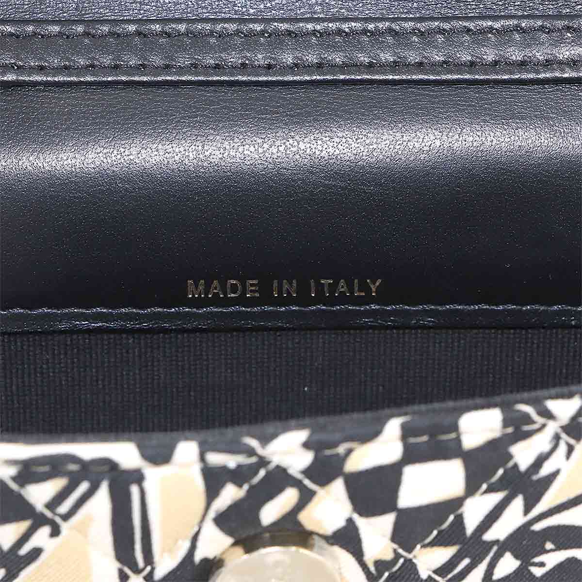 Matelasse MiniMin Chain Shoulder Bag Canvas Beige Checkered flag