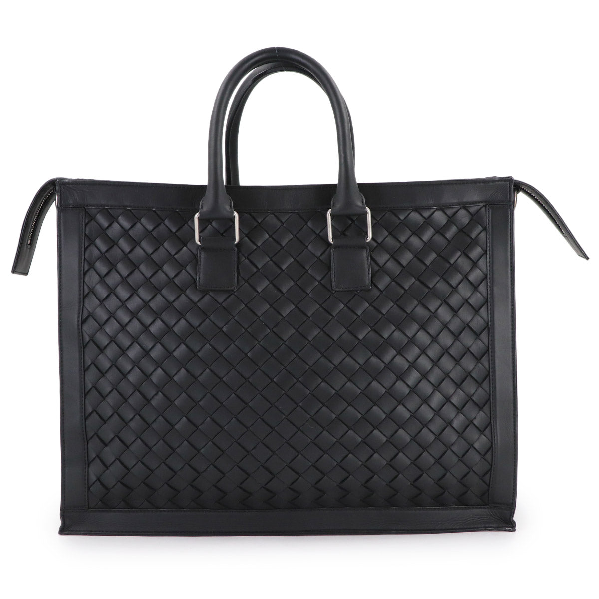Intrecciato Briefcase Shoulder Bag Leather Black