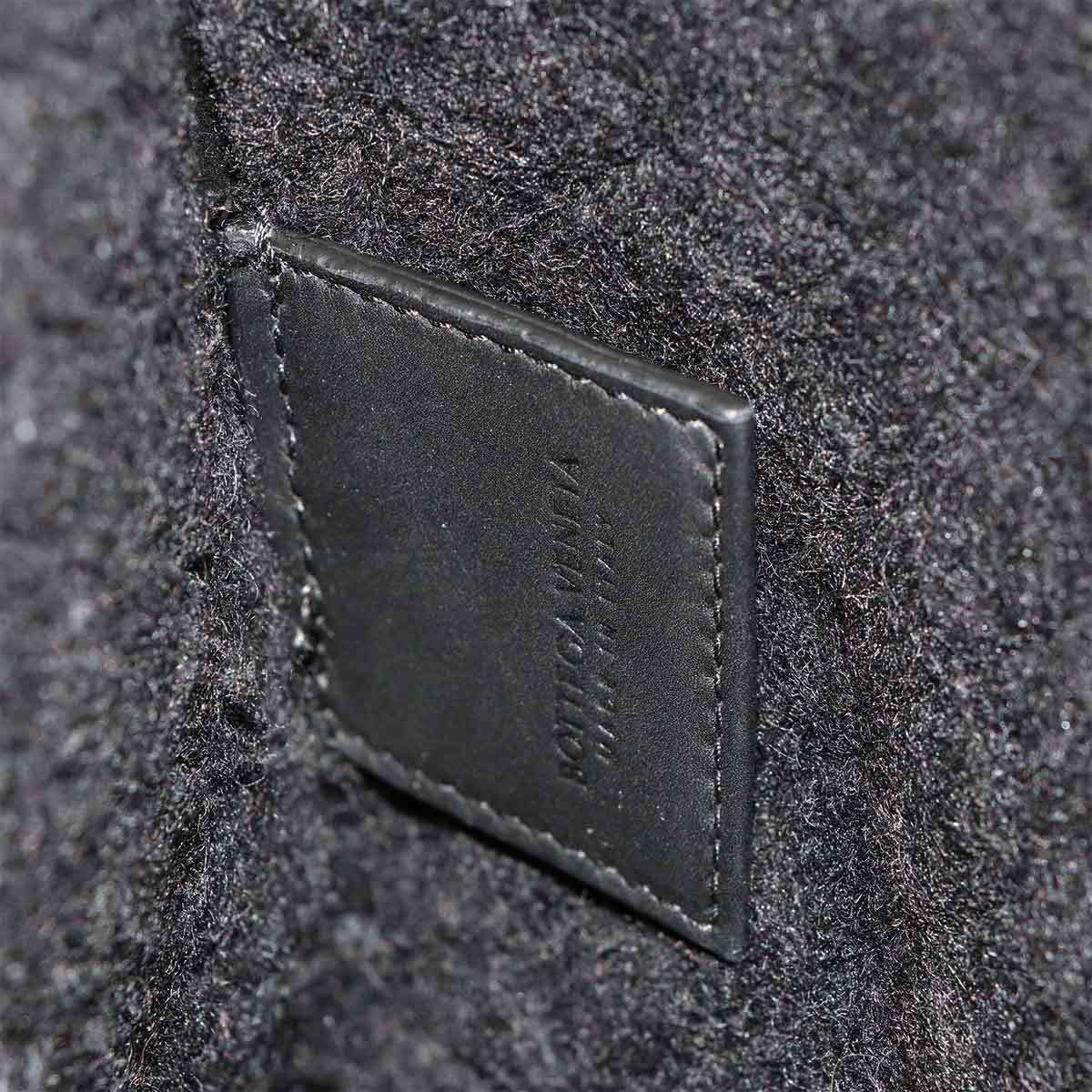 Intrecciato Briefcase Shoulder Bag Leather Black