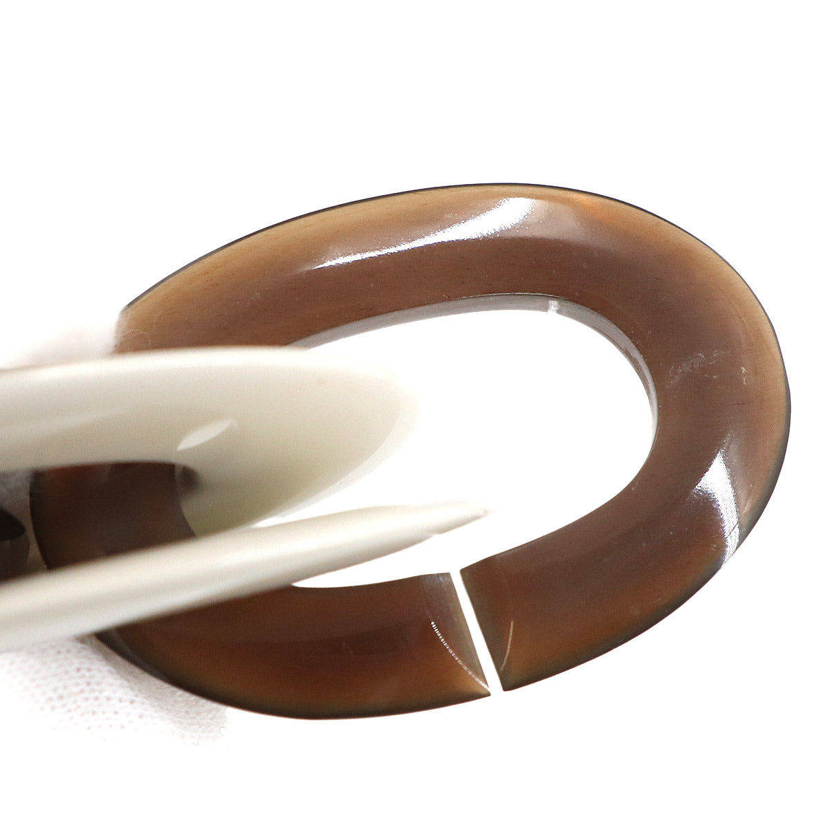 Karamba Necklace Lacquer Wood Buffalo Horn White Brown