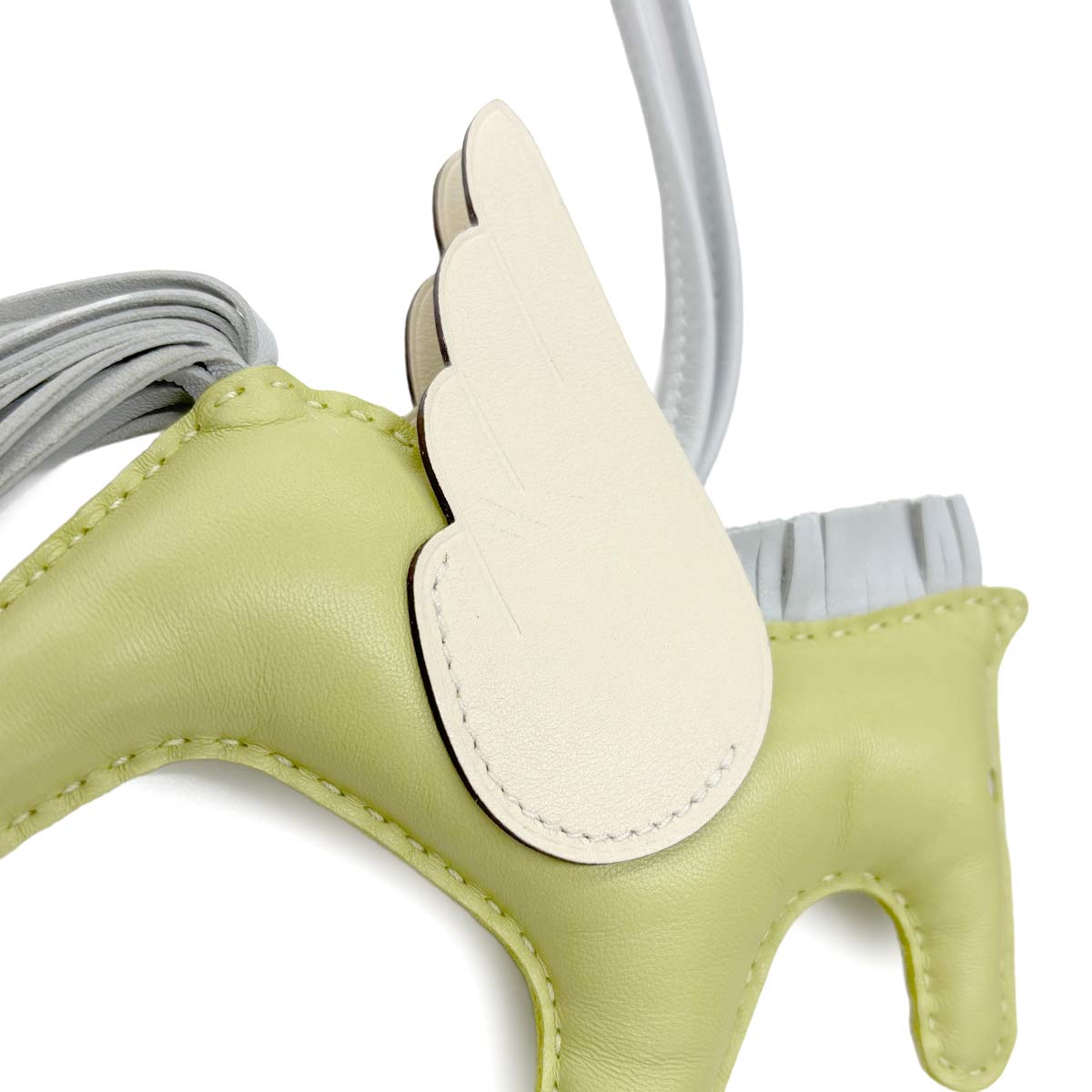 Rodeo Pegasu MM Bag Charm Agneau Milo Veau Swift Jaune Bourgeon