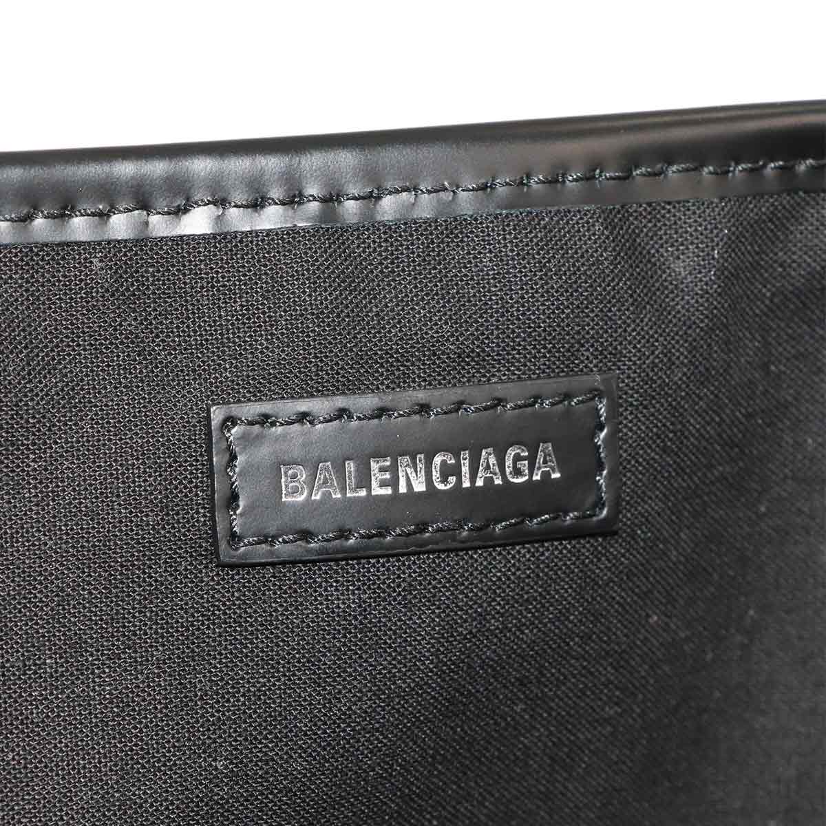 Navy Cabas M Tote Bag Canvas Leather Natural Black 581292