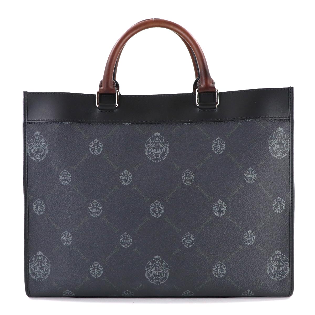 Ulysse Small 2way Tote Shoulder Bag PVC Leather Black Brown