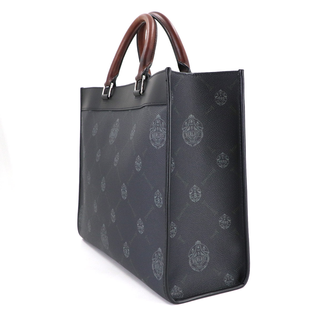 Ulysse Small 2way Tote Shoulder Bag PVC Leather Black Brown