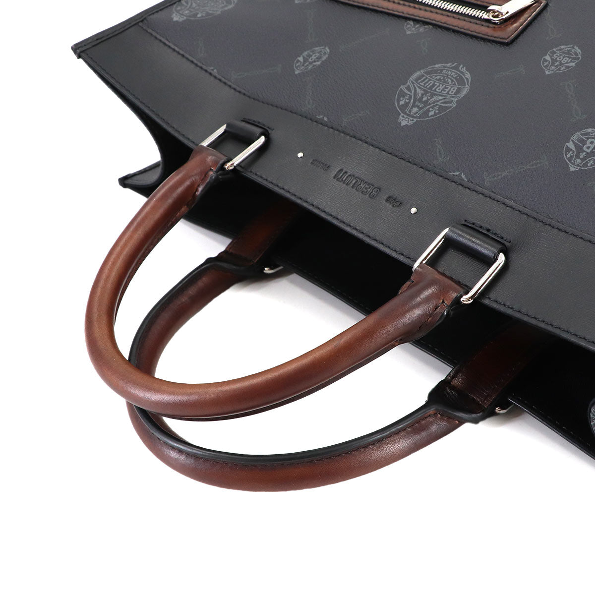 Ulysse Small 2way Tote Shoulder Bag PVC Leather Black Brown
