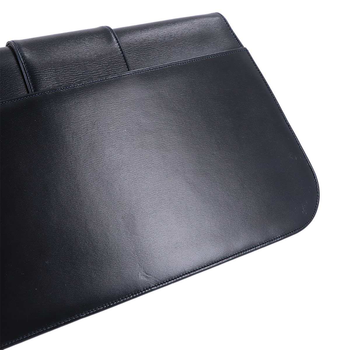 Sapphire Line Chain Shoulder Bag Leather Navy