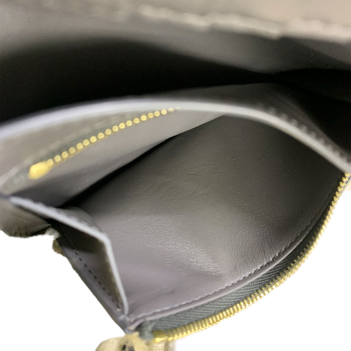 Midium Strap Wallet Leather Gray 10B643BFP Purse