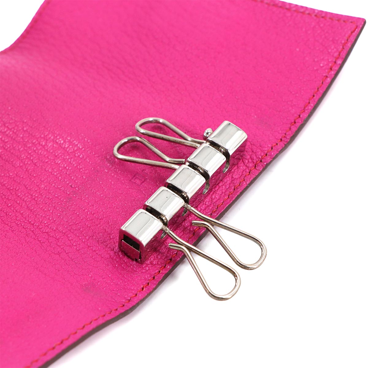 Bearn Four consecutive key case Chevre Rose Shocking Accessory