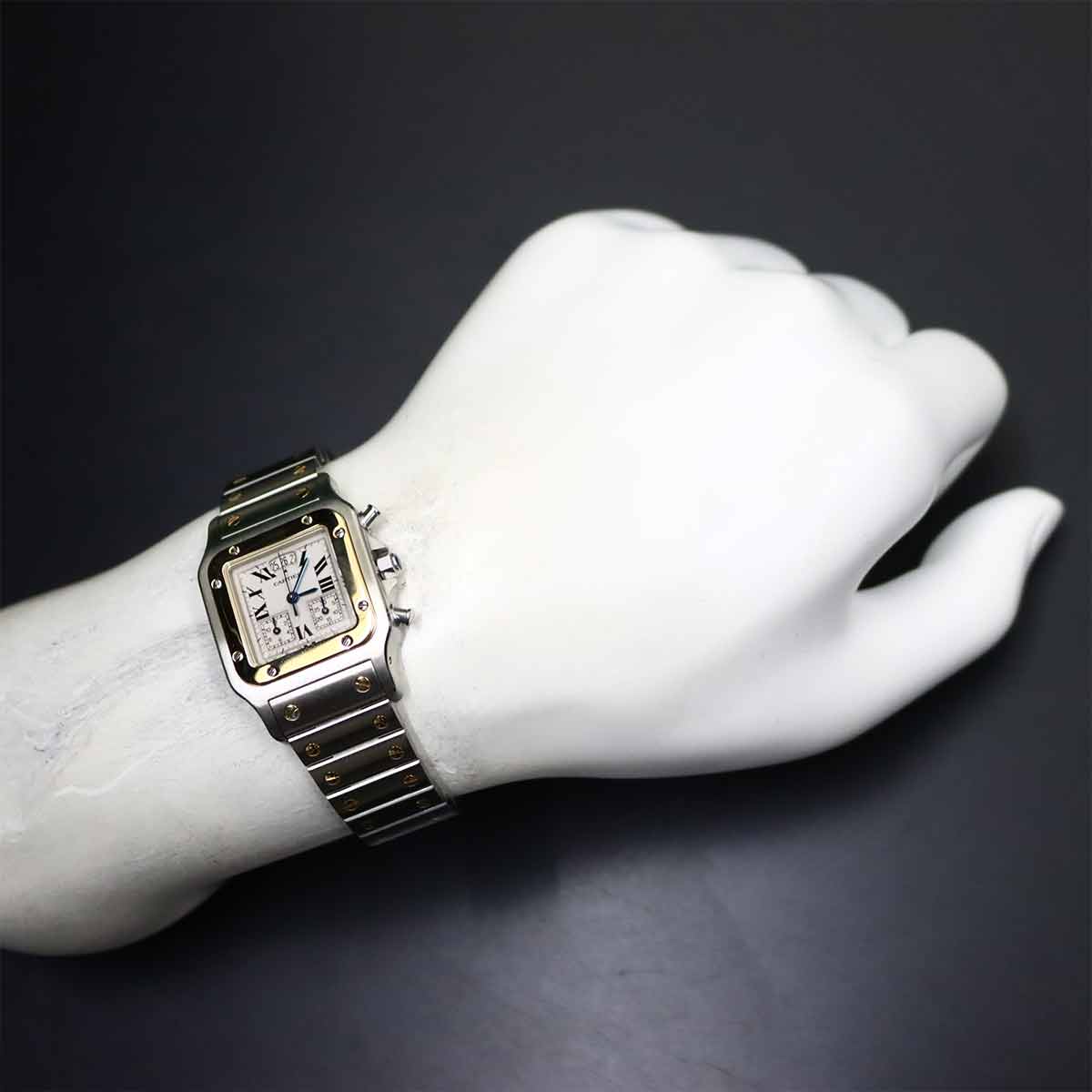 Santos Galbee LM W20042C4 YG Cream Dial Mens Watch