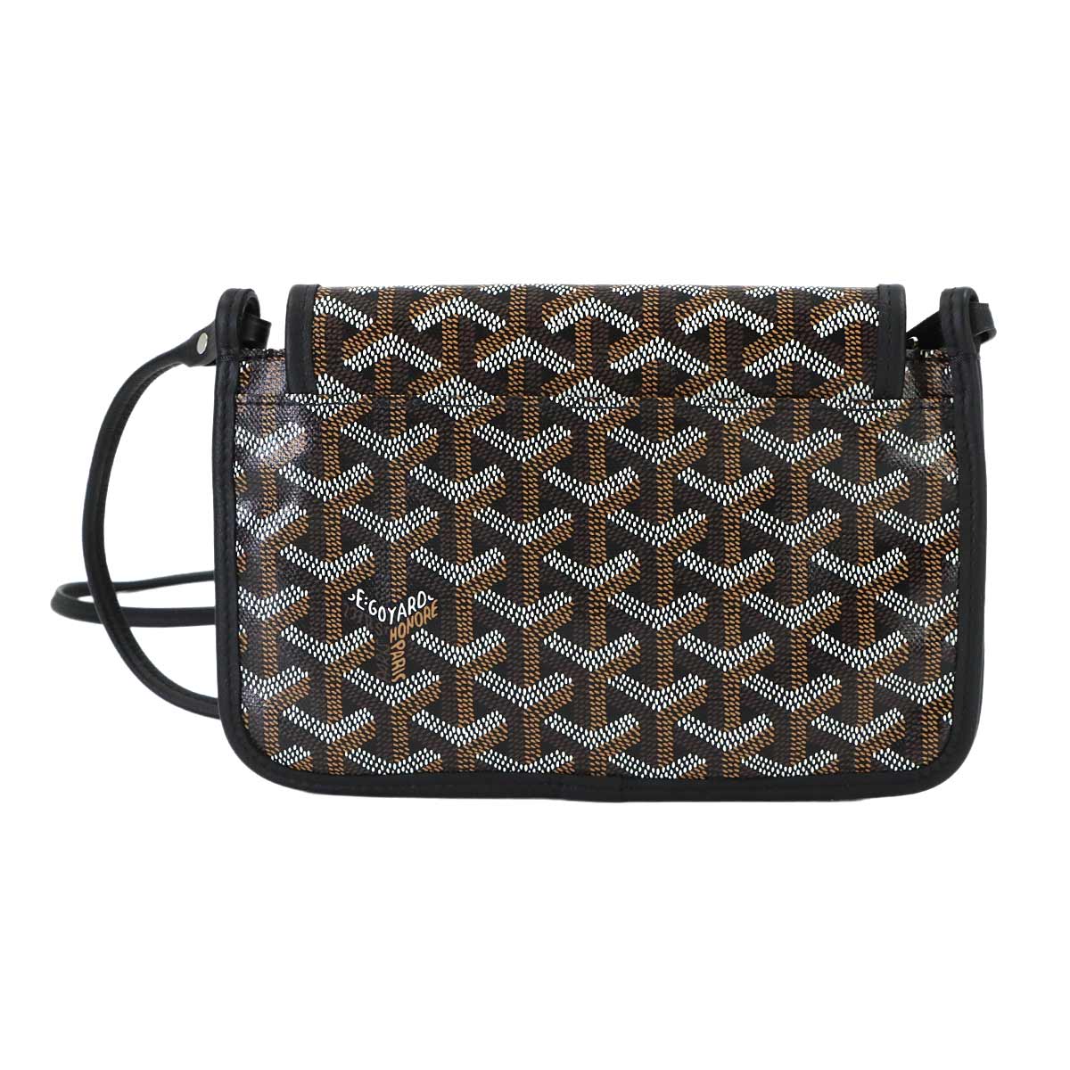Plumet Pocket Wallet Shoulder Bag PVC Leather Black Purse