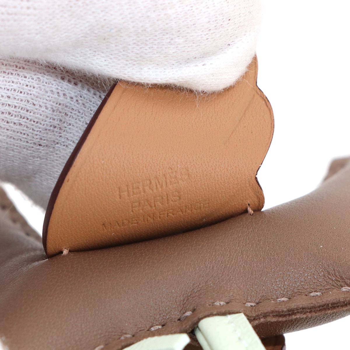 Rodeo Pegasus PM Bag Charm Agneau Milo Etoupe Vert Fizz Biscuit