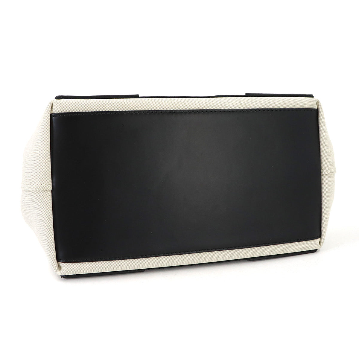 Navy Cabas Small Tote Bag Canvas Leather White Black 339933