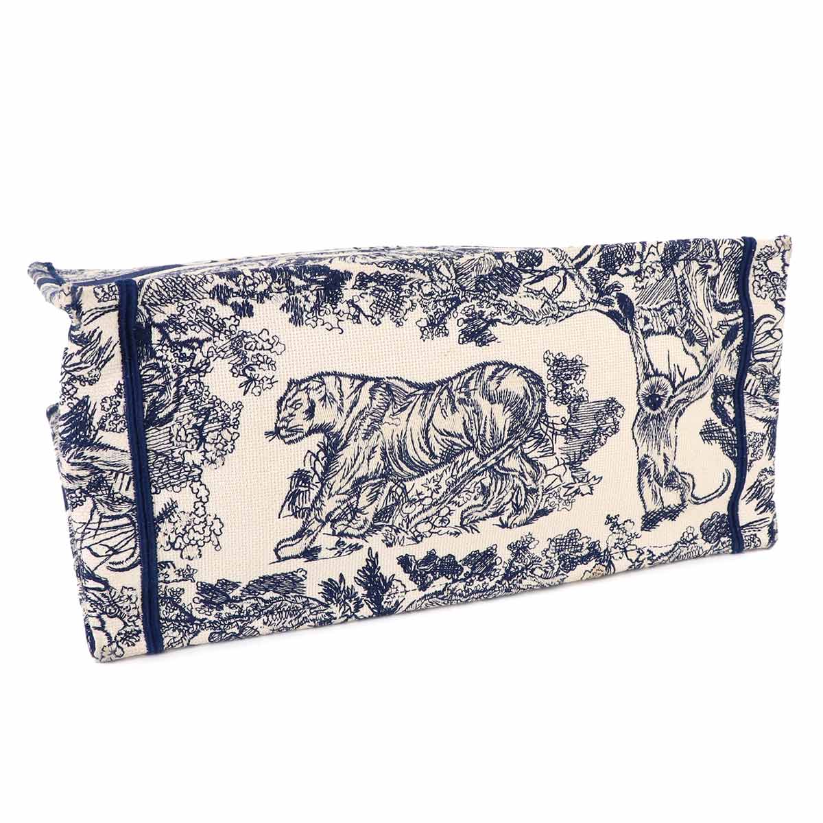Toile De Jouy Book Tote Medium Bag Canvas White Navy