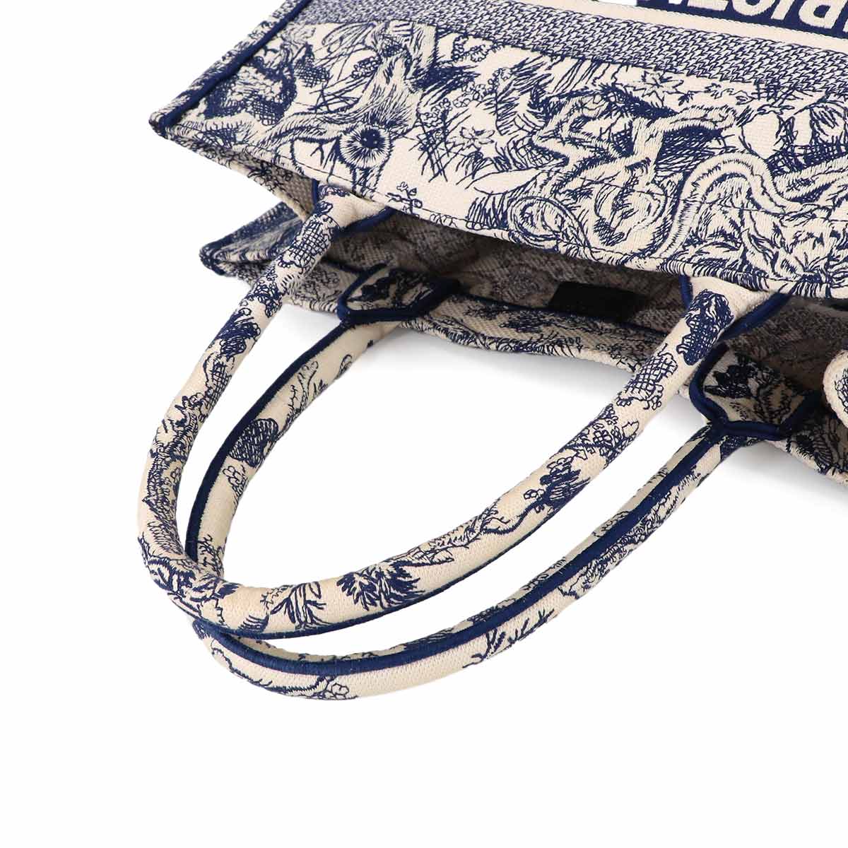 Toile De Jouy Book Tote Medium Bag Canvas White Navy