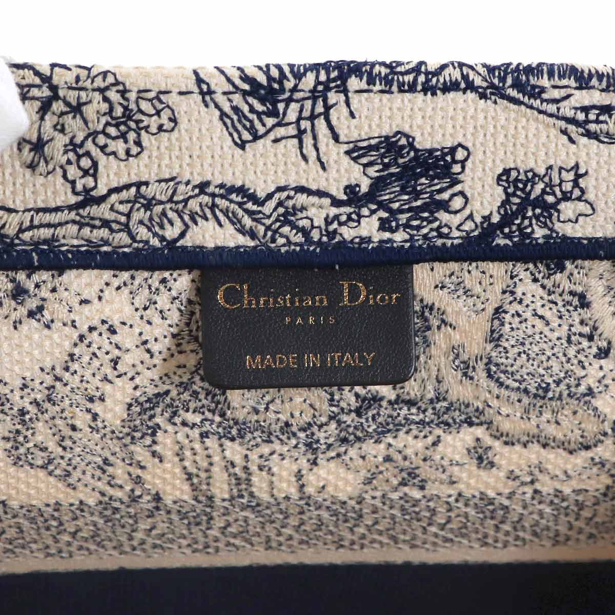 Toile De Jouy Book Tote Medium Bag Canvas White Navy