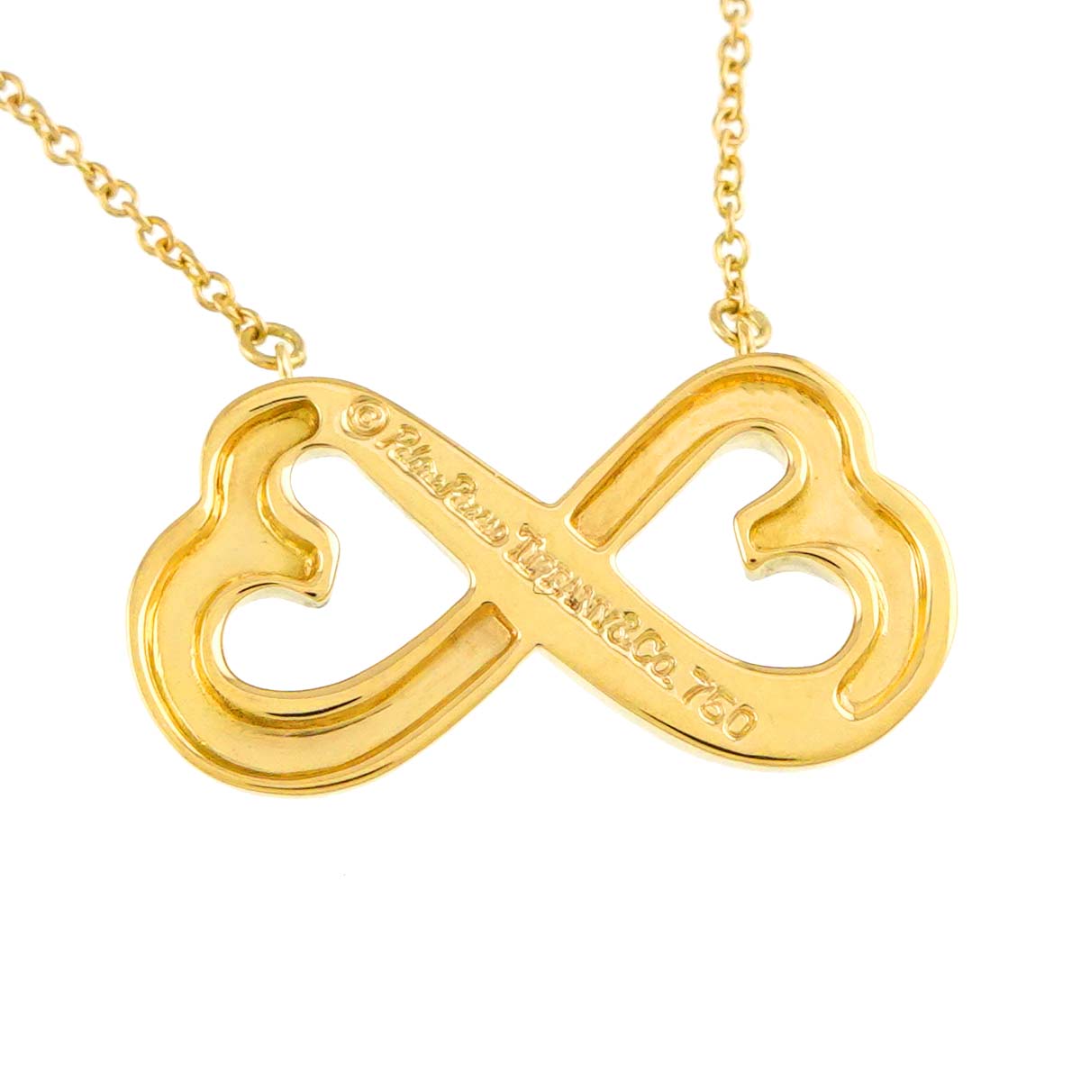 Double Loving Heart Necklace 18K Yellow Gold 750