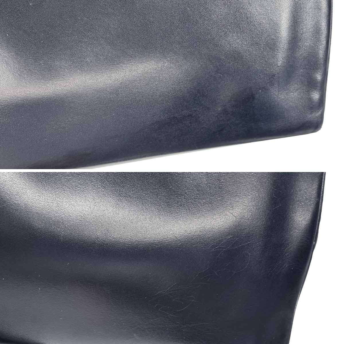 Kelly 32 Box calf Navy Hand Bag Vintage Purse