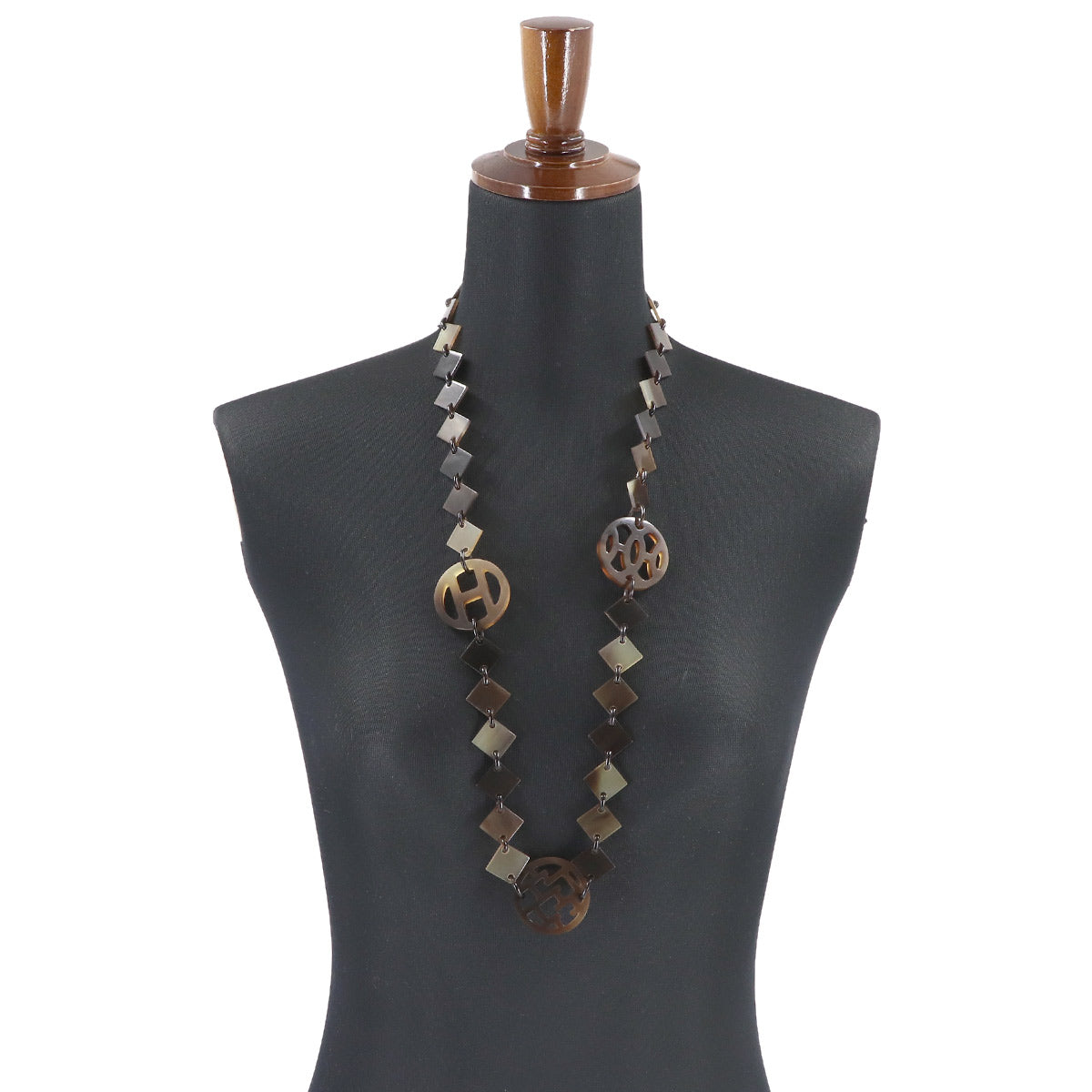 Diva Long Necklace Buffalo Horn Brown Accessory