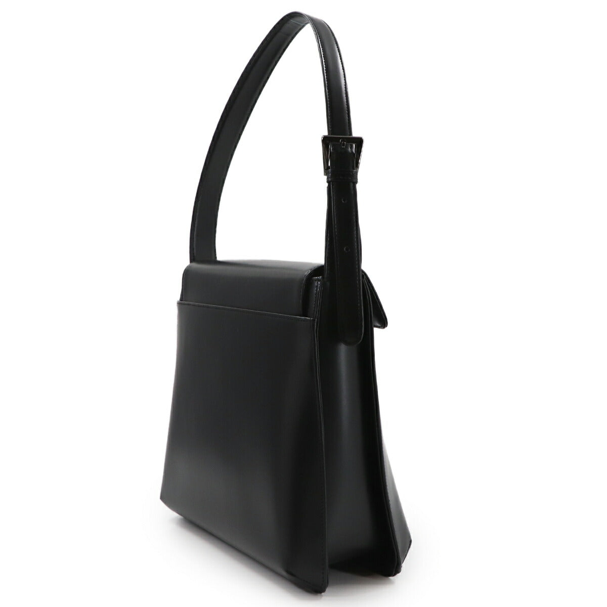 Hand Bag Leather Black Square Purse
