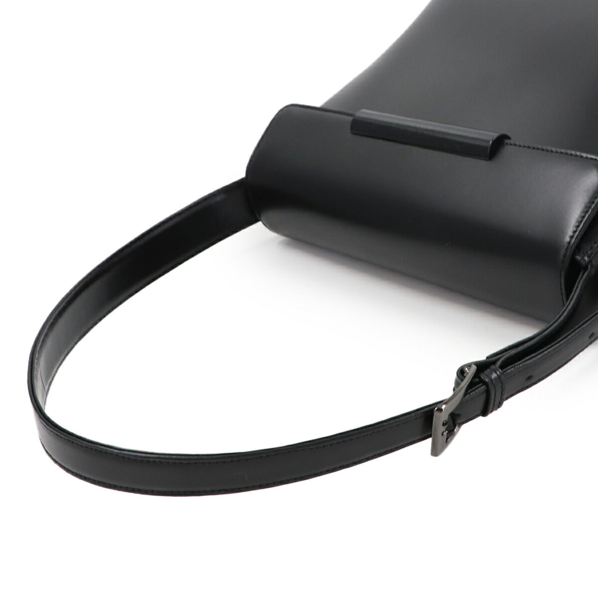 Hand Bag Leather Black Square Purse