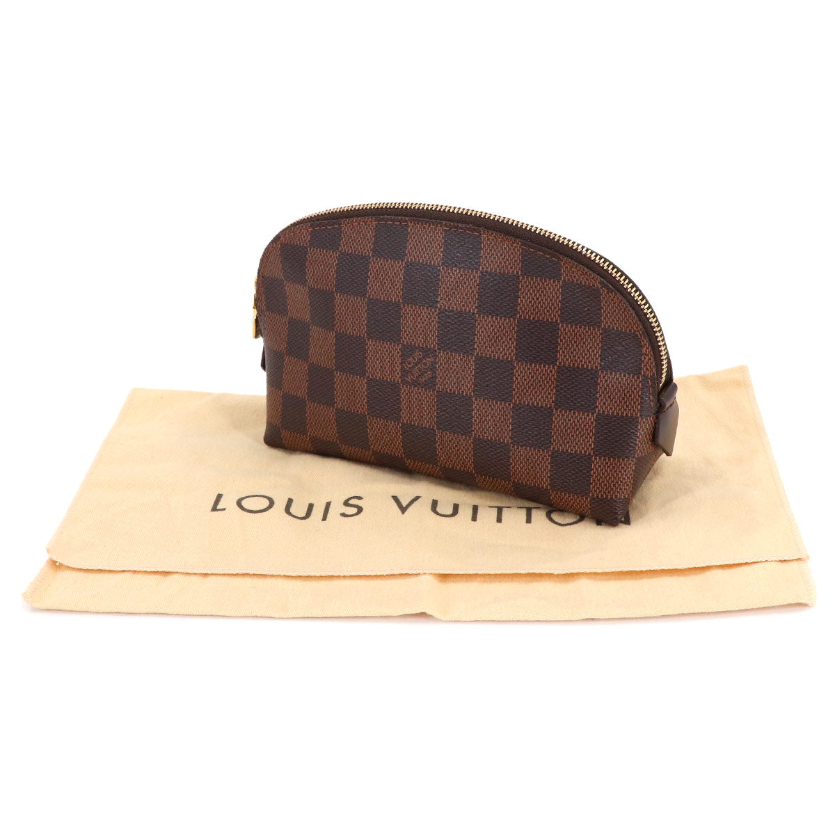 Damier Cosmetic Pouch PM Ebene Brown N47516 Purse