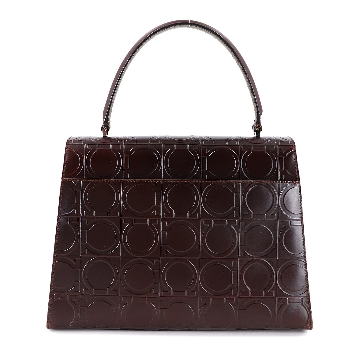 Gancini Hand Bag Leather Brown AX-21 0855 Purse