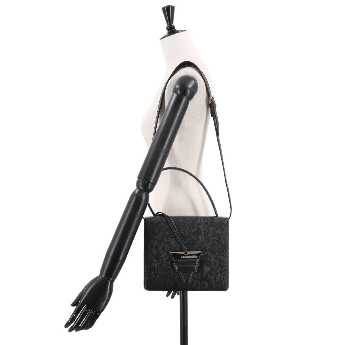 Barcelona Hand Shoulder Bag Leather Black Purse