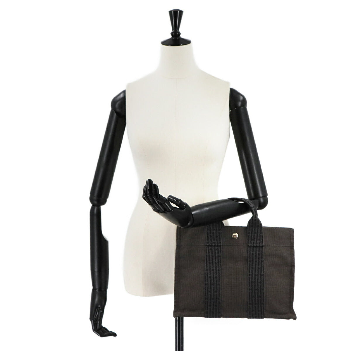 Herline Tote PM Bag Canvas Gray Unisex Purse