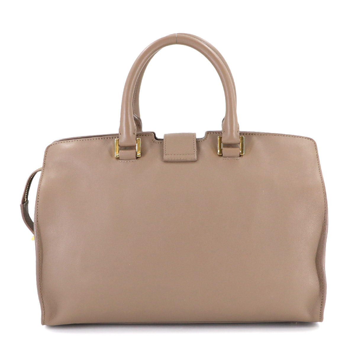 Small Cabas 2way Hand Shoulder Bag Leather Beige 424869