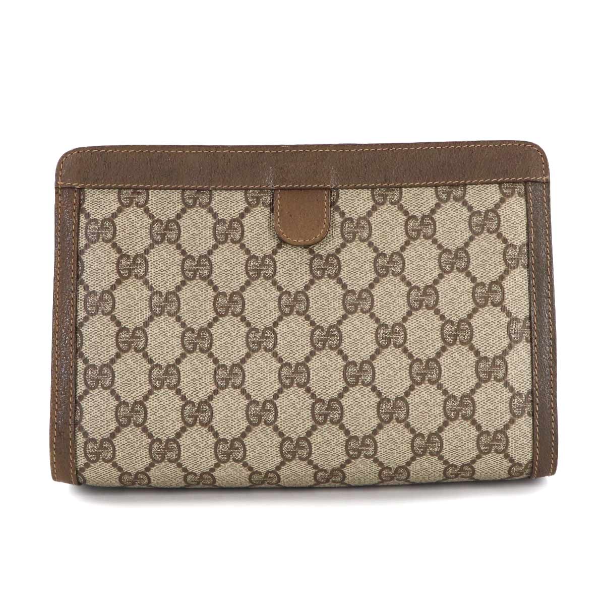 Clutch Bag GG Supreme Beige Brown 89.01.32 Vintage Purse