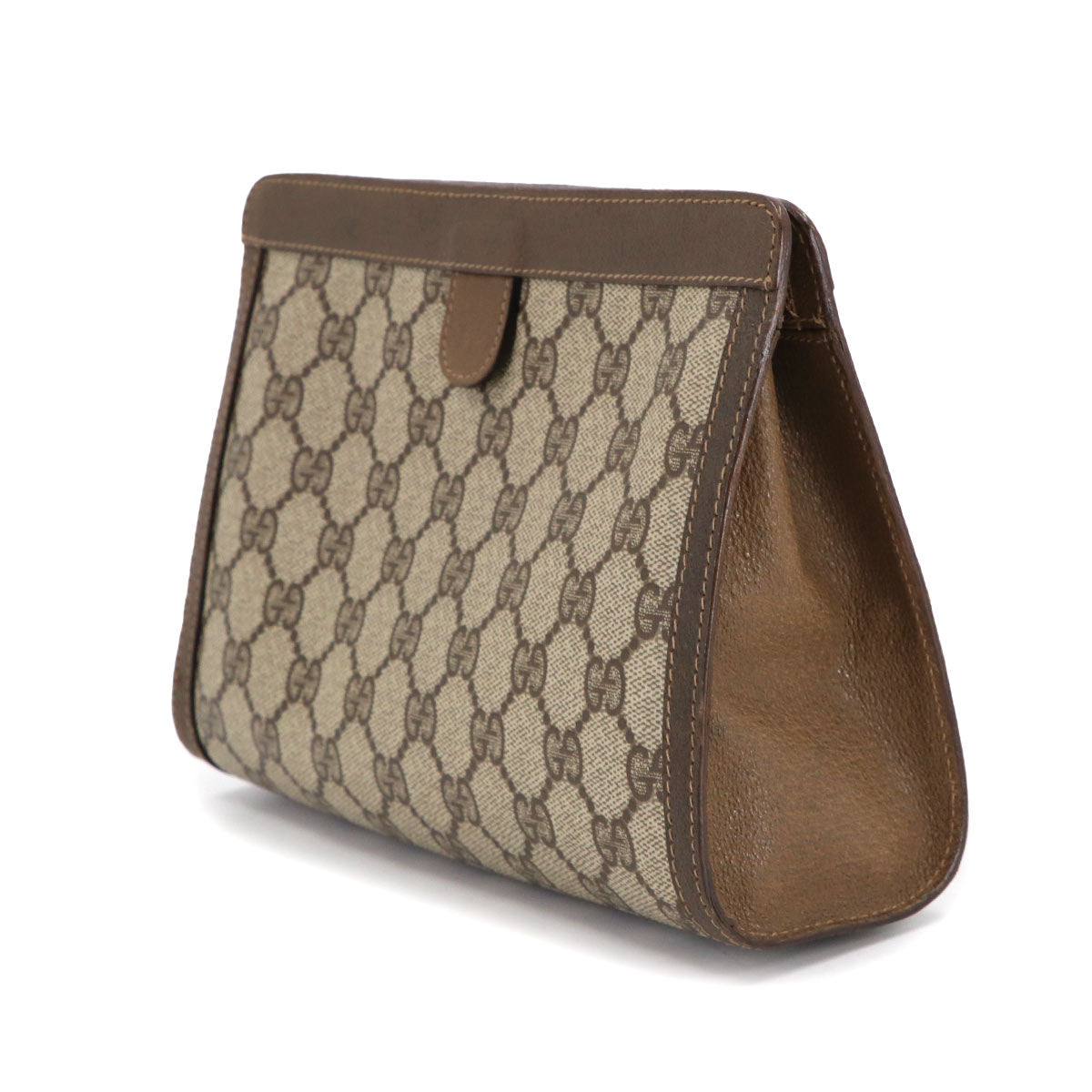Clutch Bag GG Supreme Beige Brown 89.01.32 Vintage Purse